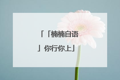 「楠楠自语」你行你上