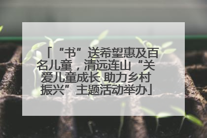 “书”送希望惠及百名儿童，清远连山“关爱儿童成长 助力乡村振兴”主题活动举办