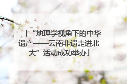 “地理学视角下的中华遗产——云南非遗走进北大”活动成功举办