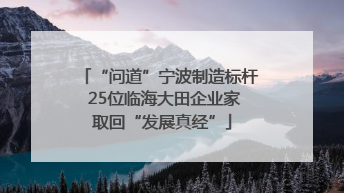 “问道”宁波制造标杆 25位临海大田企业家取回“发展真经”