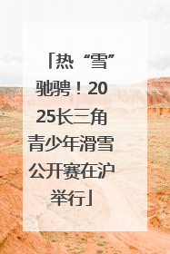 热“雪”驰骋！2025长三角青少年滑雪公开赛在沪举行
