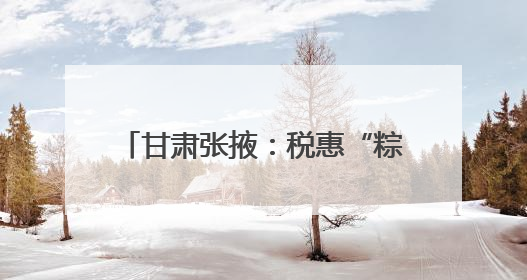 甘肃张掖：税惠“粽”情端午 看政策春风点“燃”假期经济