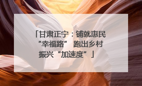 甘肃正宁：铺就惠民“幸福路” 跑出乡村振兴“加速度”