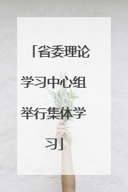 省委理论学习中心组举行集体学习