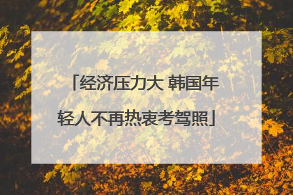 经济压力大 韩国年轻人不再热衷考驾照