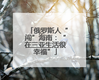 俄罗斯人“闯”海南：“在三亚生活很幸福”