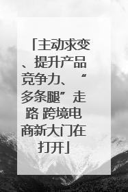 主动求变、提升产品竞争力、“多条腿”走路 跨境电商新大门在打开
