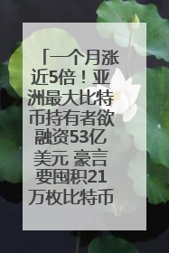 一个月涨近5倍！亚洲最大比特币持有者欲融资53亿美元 豪言要囤积21万枚比特币