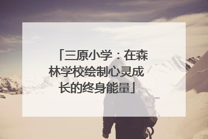 三原小学：在森林学校绘制心灵成长的终身能量