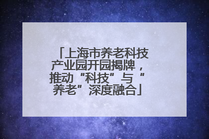上海市养老科技产业园开园揭牌，推动“科技”与“养老”深度融合