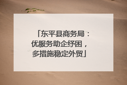 东平县商务局：优服务助企纾困，多措施稳定外贸