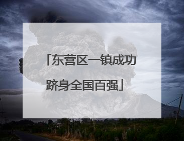 东营区一镇成功跻身全国百强