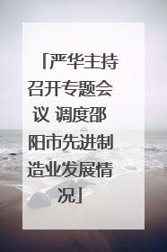 严华主持召开专题会议 调度邵阳市先进制造业发展情况