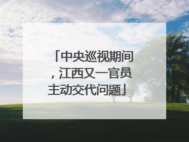 中央巡视期间，江西又一官员主动交代问题