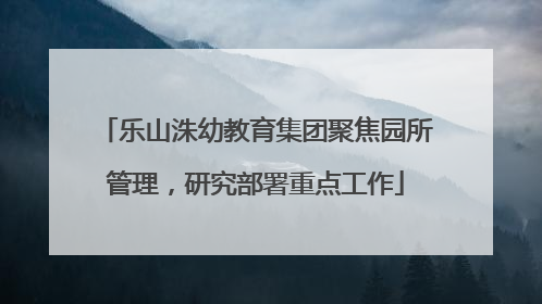 乐山洙幼教育集团聚焦园所管理，研究部署重点工作