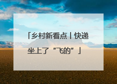 乡村新看点丨快递坐上了“飞的”