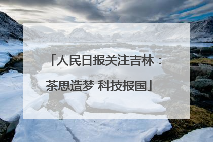 人民日报关注吉林：茶思造梦 科技报国