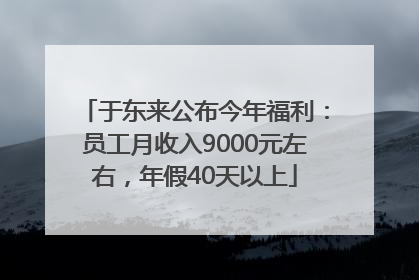 于东来公布今年福利：员工月收入9000元左右，年假40天以上