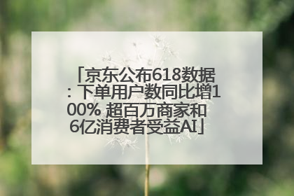 京东公布618数据：下单用户数同比增100% 超百万商家和6亿消费者受益AI