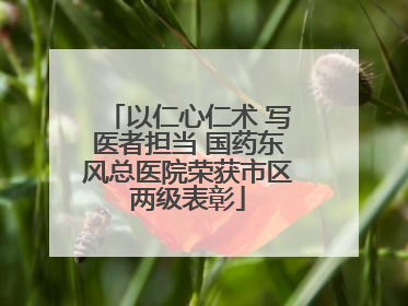 以仁心仁术 写医者担当 国药东风总医院荣获市区两级表彰