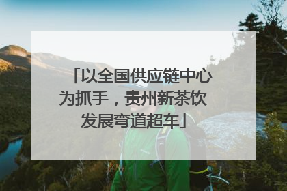 以全国供应链中心为抓手，贵州新茶饮发展弯道超车