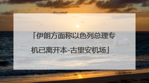伊朗方面称以色列总理专机已离开本-古里安机场