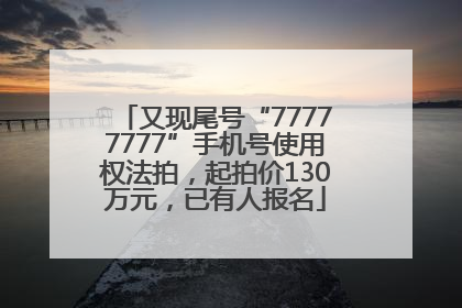 又现尾号“77777777”手机号使用权法拍，起拍价130万元，已有人报名