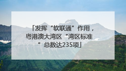 发挥“软联通”作用，粤港澳大湾区“湾区标准”总数达235项