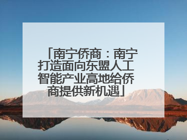 南宁侨商：南宁打造面向东盟人工智能产业高地给侨商提供新机遇