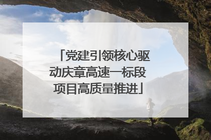 党建引领核心驱动庆章高速一标段项目高质量推进