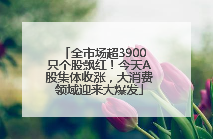 全市场超3900只个股飘红！今天A股集体收涨，大消费领域迎来大爆发