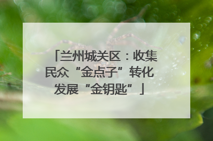 兰州城关区：收集民众“金点子”转化发展“金钥匙”
