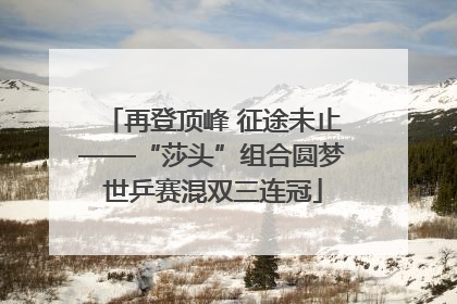 再登顶峰 征途未止——“莎头”组合圆梦世乒赛混双三连冠