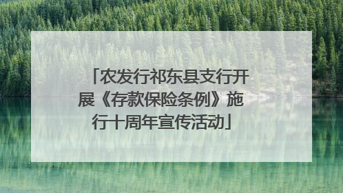 农发行祁东县支行开展《存款保险条例》施行十周年宣传活动