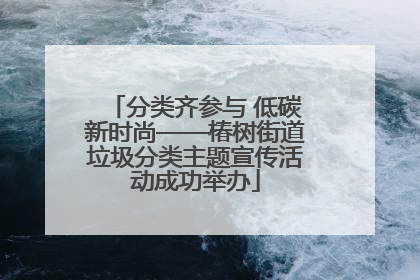 分类齐参与 低碳新时尚——椿树街道垃圾分类主题宣传活动成功举办