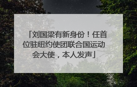 刘国梁有新身份！任首位驻纽约使团联合国运动会大使，本人发声