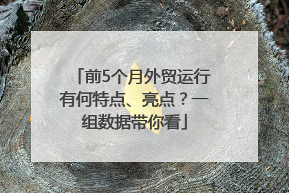 前5个月外贸运行有何特点、亮点？一组数据带你看