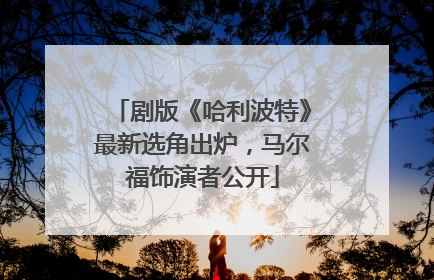 剧版《哈利波特》最新选角出炉，马尔福饰演者公开