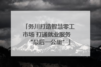 务川打造智慧零工市场 打通就业服务“最后一公里”