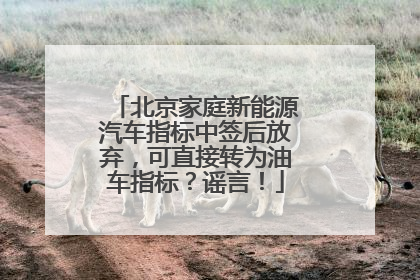 北京家庭新能源汽车指标中签后放弃，可直接转为油车指标？谣言！