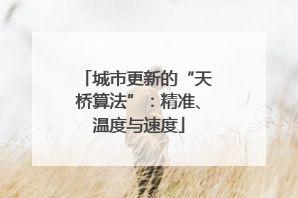 城市更新的“天桥算法”：精准、温度与速度