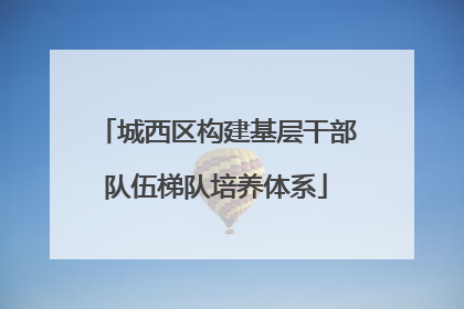 城西区构建基层干部队伍梯队培养体系