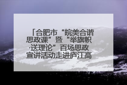 合肥市“皖美合谐思政课”暨“举旗帜·送理论”百场思政宣讲活动走进庐江高新实验学校
