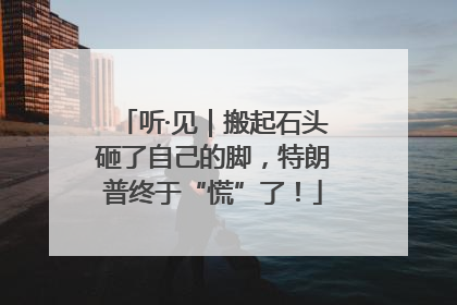 听·见｜搬起石头砸了自己的脚，特朗普终于“慌”了！
