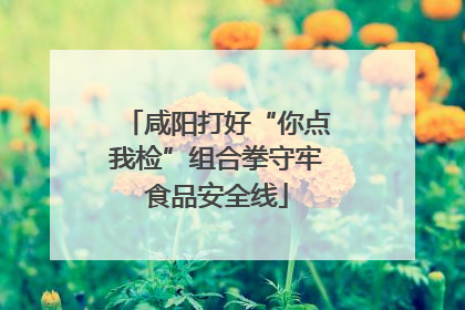 咸阳打好“你点我检”组合拳守牢食品安全线