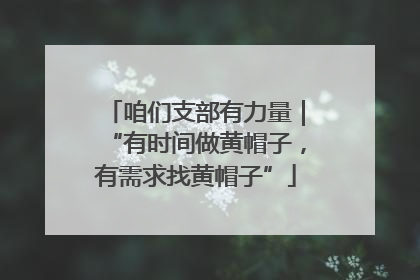 咱们支部有力量｜“有时间做黄帽子，有需求找黄帽子”