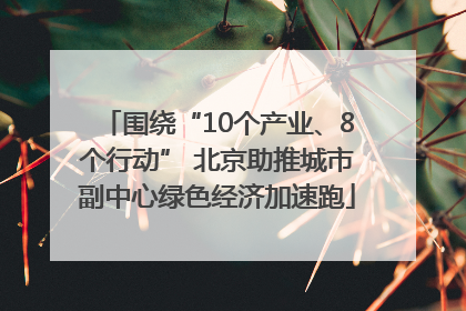 围绕“10个产业、8个行动” 北京助推城市副中心绿色经济加速跑