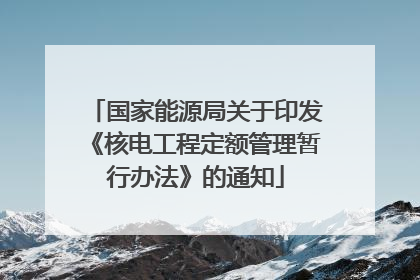 国家能源局关于印发《核电工程定额管理暂行办法》的通知