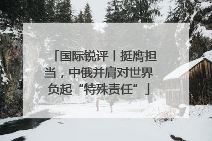 国际锐评丨挺膺担当，中俄并肩对世界负起“特殊责任”
