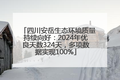 四川安岳生态环境质量持续向好：2024年优良天数324天，多项数据实现100%